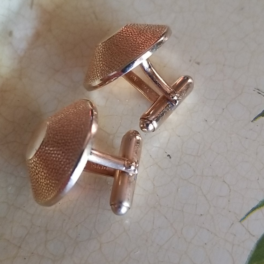 VTG Pat Pend Gold Classic Cufflinks - Picture 8 of 8